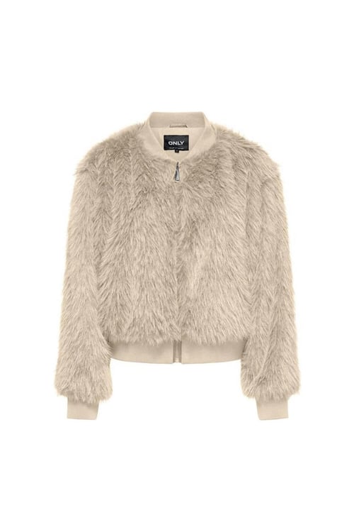 Onlmanny Regular Fit Kolej Yaka Yumuşak Tüylü Kadın Mont 15322405 TAŞ