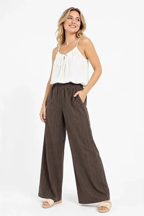 Onlmıka Loose Fit Yüksek Bel Kadın Pantolon 15375289 KAHVE