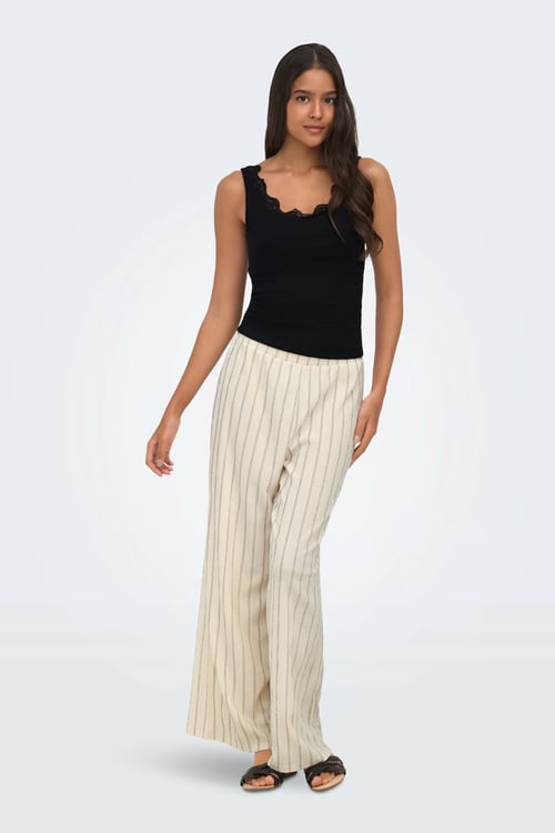 Onlmıka Loose Fit Yüksek Bel Kadın Pantolon 15375289 BEJ