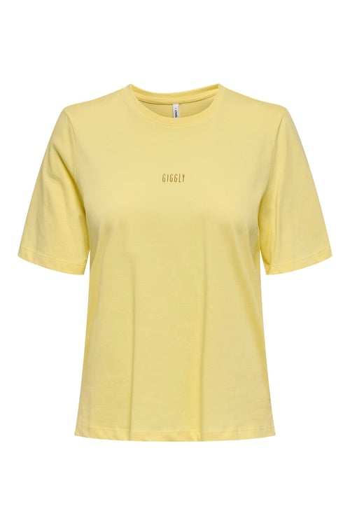 Onlmoody Pamuklu Regular Fit Bisiklet Yaka Kadın T Shirt 15343277 SARI