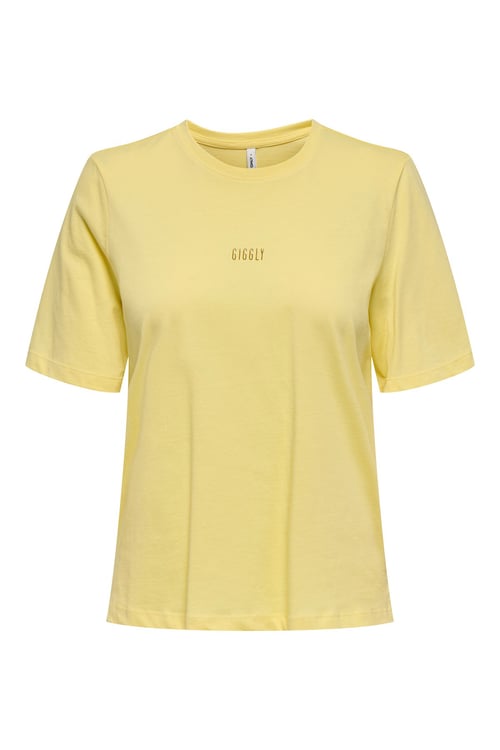 Onlmoody Pamuklu Regular Fit Bisiklet Yaka Kadın T Shirt 15343277 SARI