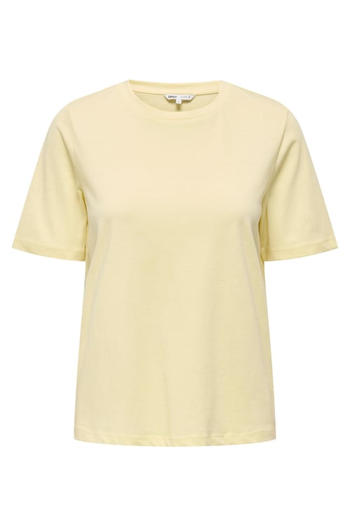 Onlonly % 100 Pamuk Regular Fit Bisiklet Yaka Kadın T Shirt 15270390 AÇIK SARI