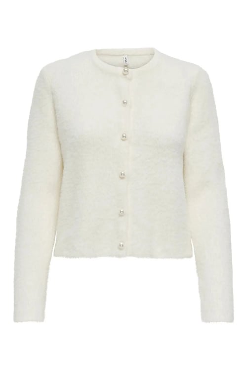 Onlpetra Regular Fit Bisiklet Yaka Hırka Kadın Kazak 15350655 EKRU