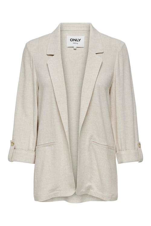 Onlsiesta Keten Karışımlı Loose Fit Blazer Kadın Ceket 15322274 AÇIK BEJ