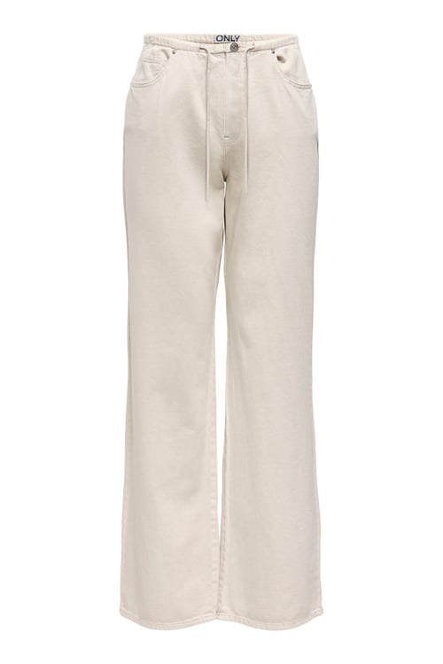 Onlsilla Pamuklu Regular Fit Yüksek Bel Geniş Paça Kadın Pantolon 15364334 TAŞ