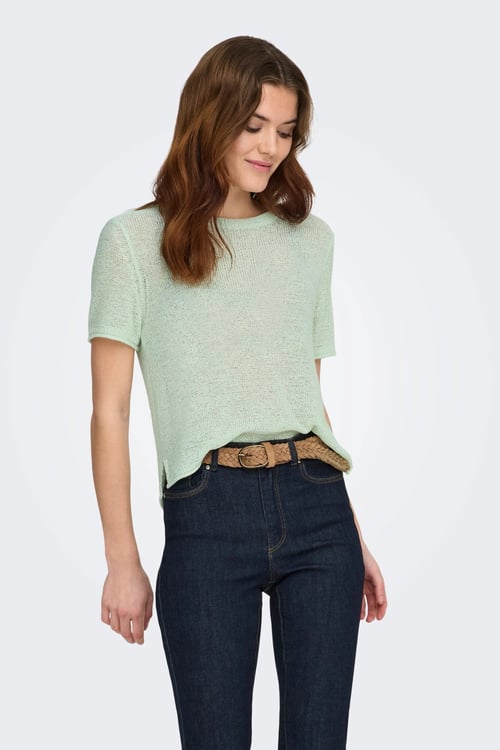 Onlsunny Regular Fit Bisiklet Yaka Örme Kadın Kazak 15254282 AÇIK YEŞİL