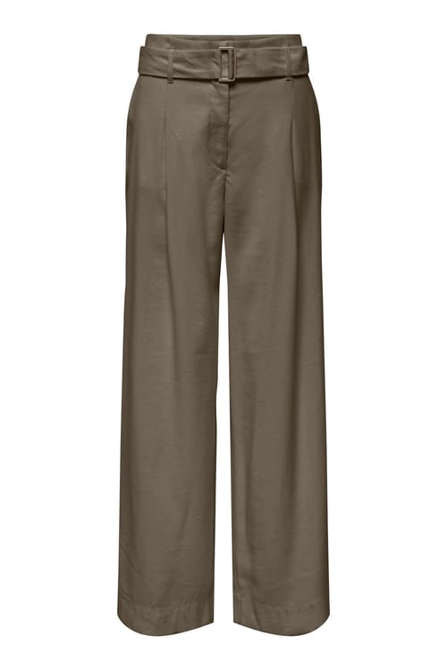 Onltila Loose Fit Yüksel Bel Geniş Paça Kemer Detaylı Kadın Pantolon 15367390 HAKİ