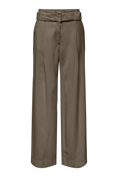 Onltila Loose Fit Yüksel Bel Geniş Paça Kemer Detaylı Kadın Pantolon 15367390 HAKİ