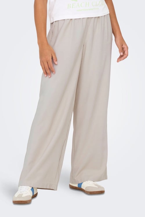 Only Onlaris Regular Fit Normal Bel Geniş Paça Kadın Pantolon 15337956 TAŞ