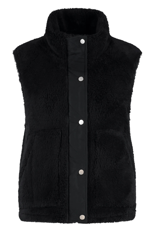 Only Onlbari Regular Fit Dik Yaka Cepli Peluş Bayan Yelek 15358902 SİYAH