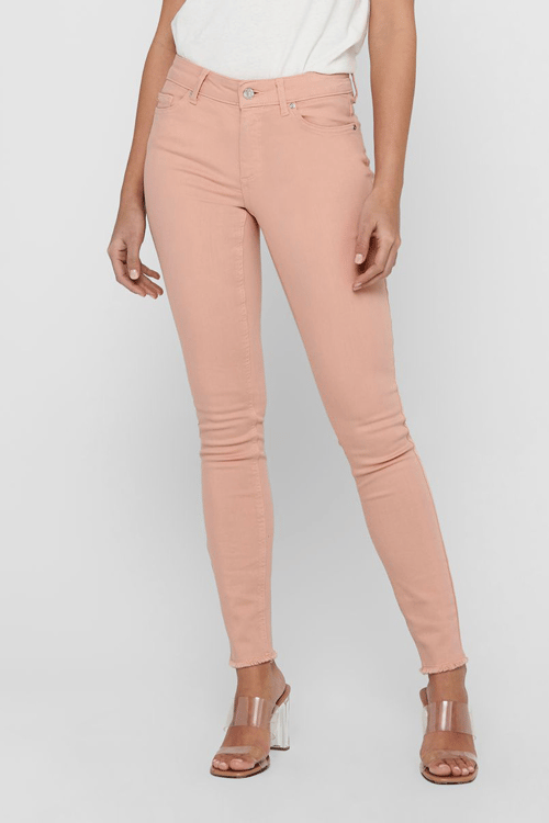 Only Onlblush Pamuklu Skinny Fit Jeans Bayan Kot Pantolon 15183652 PUDRA