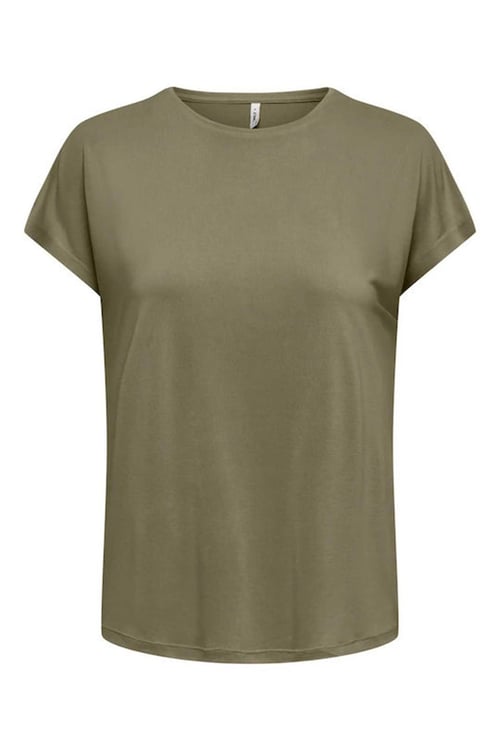 Only Onlhannah Regular Fit Bisiklet Yaka Basic Kadın T Shirt 15371576 HAKİ