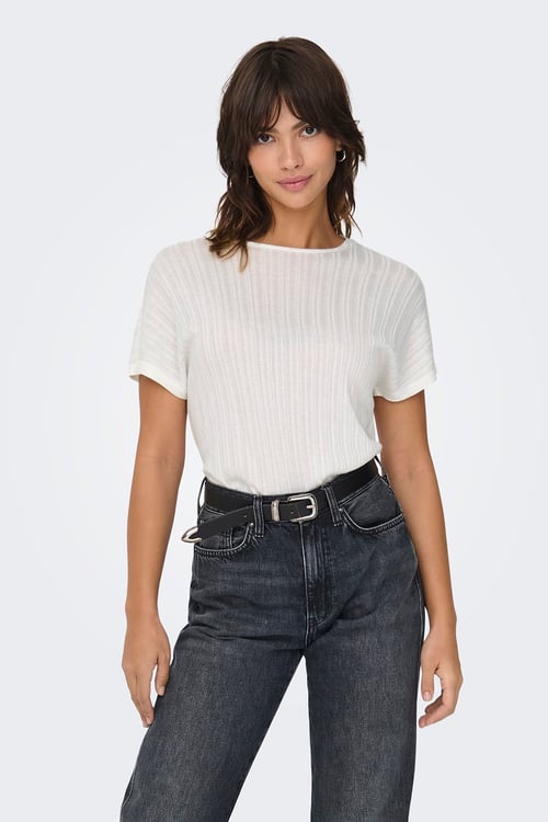 Only Onlirina Relaxed Fit Bisiklet Yaka Bayan T Shirt 15349079 EKRU