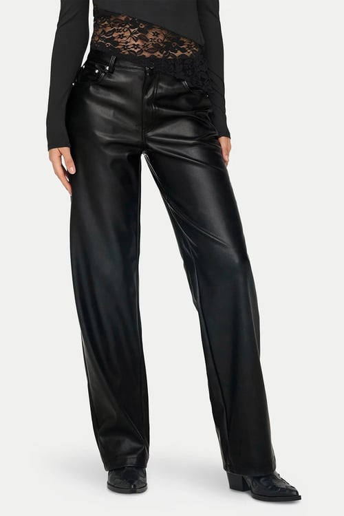 Only Onlkiri Straight Fit Normal Bel Düz Paça Bayan Pantolon 15324777 SİYAH
