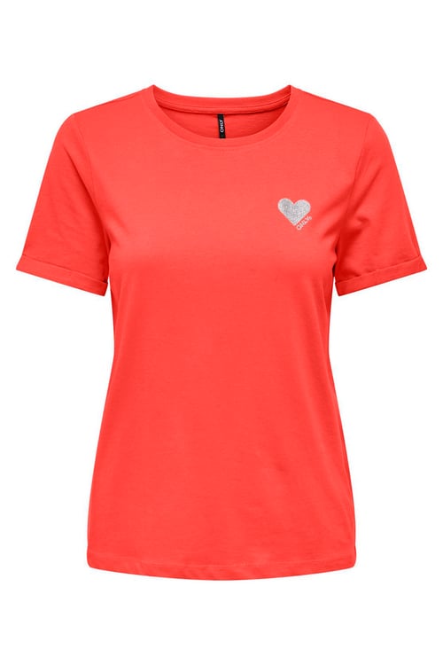 Only Onlkita % 100 Pamuk Regular Fit Bisiklet Yaka Bayan T Shirt 15244714 MERCAN
