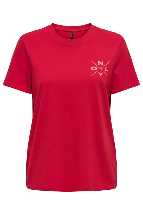 Only Onllotta Pamuklu Regular Fit Kadın T Shirt 15339251 KIRMIZI