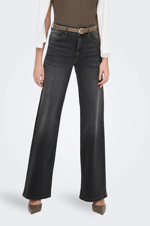 Only Onlmadison Pamuklu Wide Leg Fit Yüksek Bel Jeans Bayan Kot Pantolon 15367997 GRİ