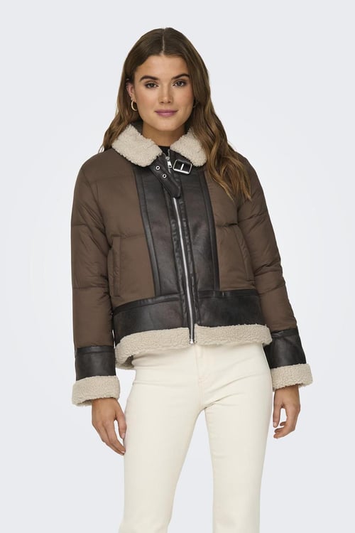 Only Onlmelinda Regular Fit Kemerli Gömlek Yaka Bayan Mont 15324139 KAHVE