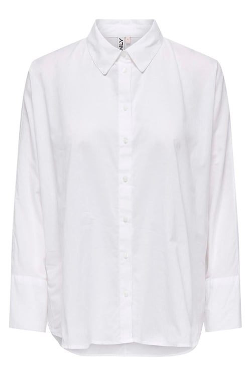 Only Onlnew % 100 Pamuk Regular Fit Düz Yaka Bayan Gömlek 15341442 BEYAZ