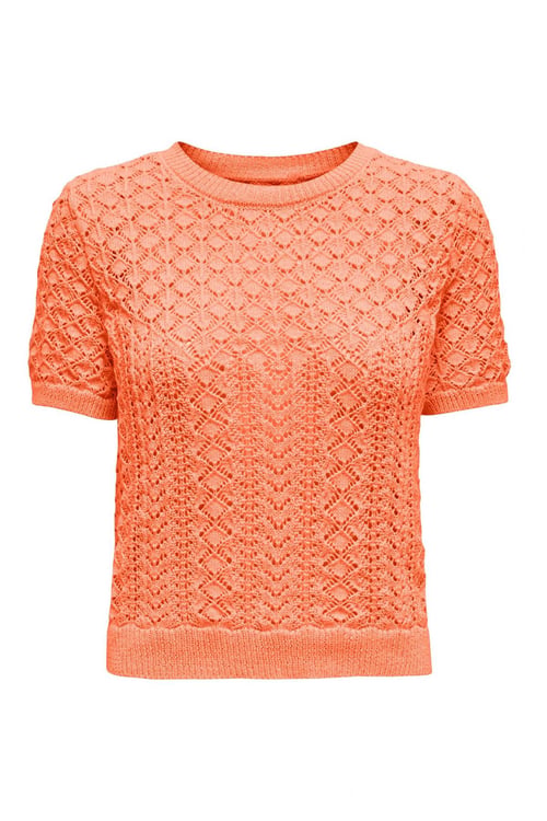 Only Onlsaga Pamuklu Regular Fit Bisiklet Yaka Örme Bayan Bluz 15339662 KAVUN