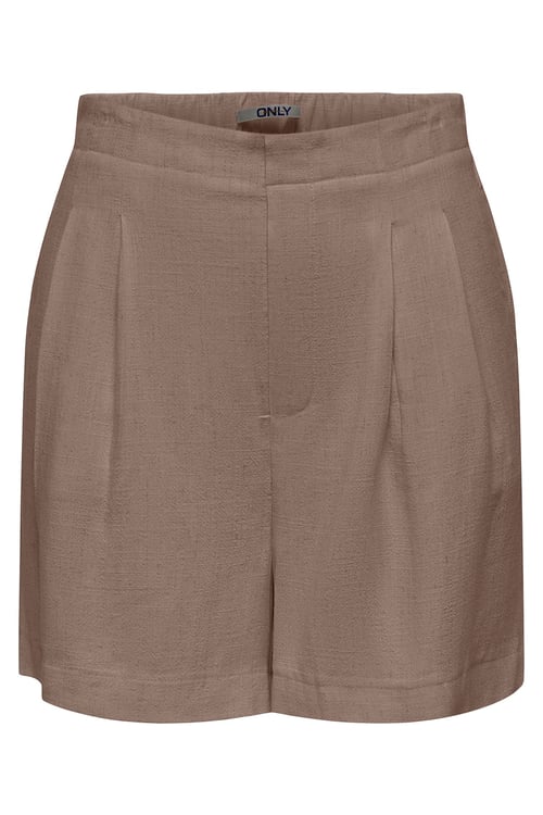 Only Onlsiesta Keten Karışımlı Regular Fit Lastikli Bel Bermuda Bayan Short 15348123 KAHVE
