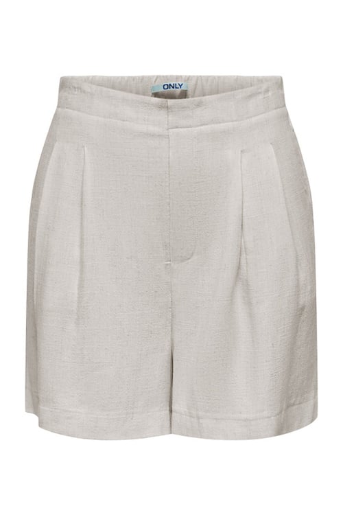 Only Onlsiesta Keten Karışımlı Regular Fit Lastikli Bel Bermuda Bayan Short 15348123 EKRU