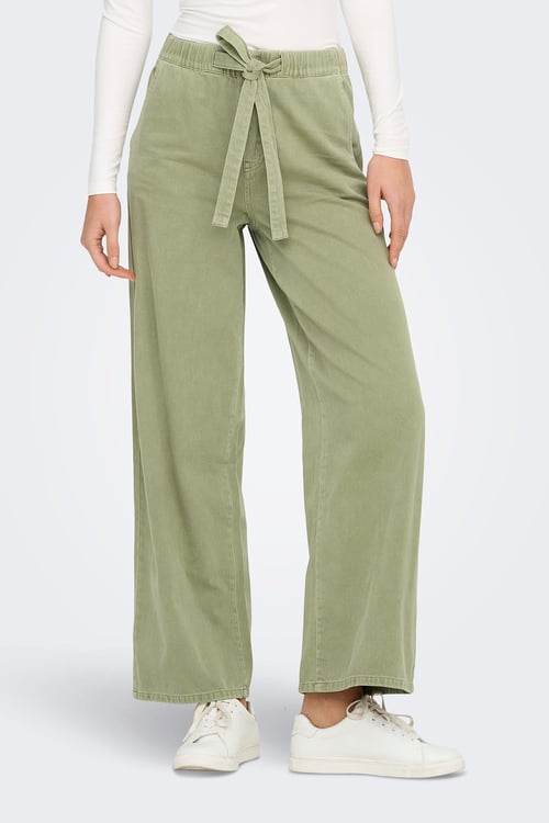 Only Onlsilla Wide Leg Orta Bel Geniş Paça Bayan Pantolon 15340711 AÇIK YEŞİL