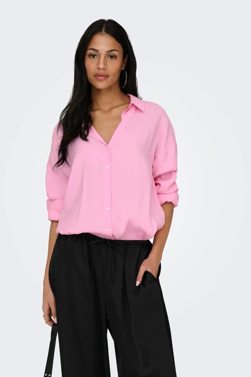 Only Onlzazima Modal Oversize Fit Uzun Kollu Bayan Gömlek 15272523 PEMBE