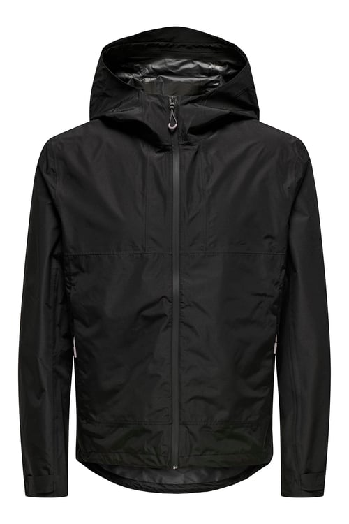 Only & Sons Onsfinlystorm Regular Fit Kapüşonlu Erkek Yağmurluk 22034367 SİYAH