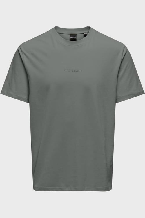 Only & Sons Onslevi % 100 Pamuk Relaxed Fit Bisiklet Yaka Logolu Erkek T Shirt 22028147 AÇIK GRİ