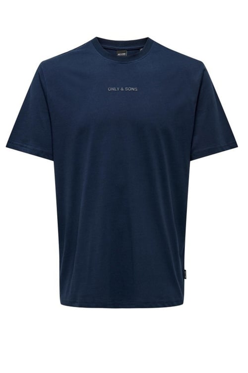 Only & Sons Onslevi % 100 Pamuk Relaxed Fit Bisiklet Yaka Logolu Erkek T Shirt 22028147 LACİVERT