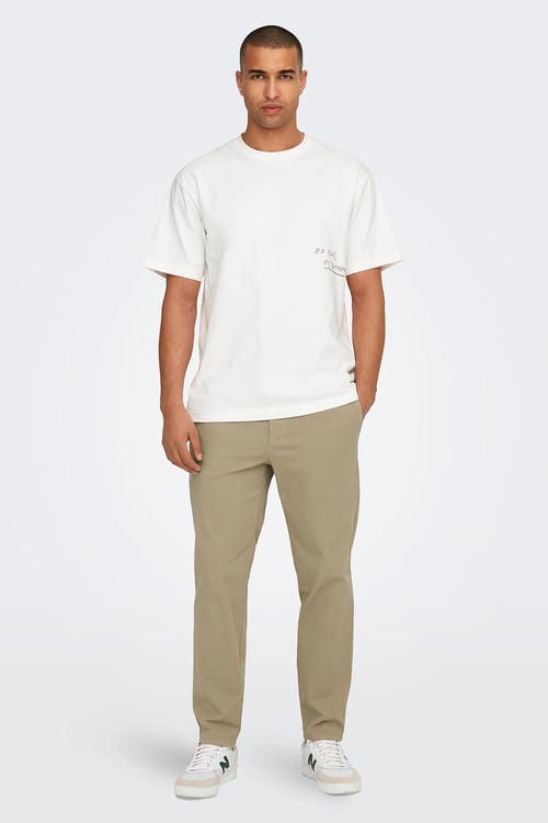 Only & Sons Onslİnus Streç Pamuklu Tapered Fit Lastikli Bel Daralan Paça Jogger Erkek Pantolon 22029765 BEJ