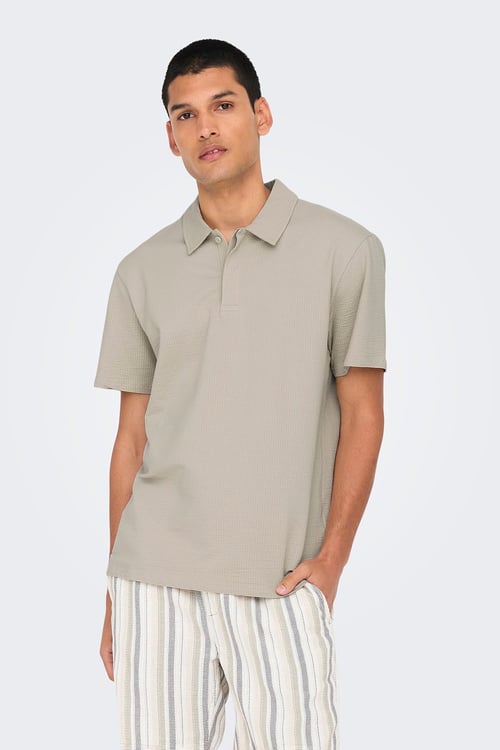 Onskian Pamuklu Regular Fit Düğmeli Erkek Polo Yaka T Shirt 22028694 BEJ