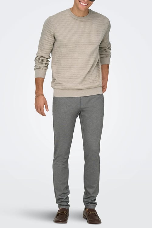 Onsmark Slim Fit Normal Bel Dar Paça Erkek Pantolon 22030256 GRİ