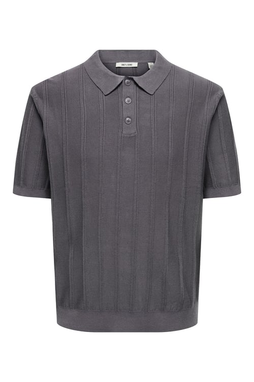 Onsthıjs Çizgili Regular Fit Kısa Kollu Erkek Polo Yaka T Shirt 22036558 VİZON