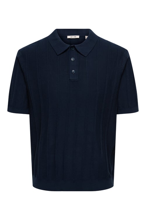 Onsthıjs Çizgili Regular Fit Kısa Kollu Erkek Polo Yaka T Shirt 22036558 LACİVERT