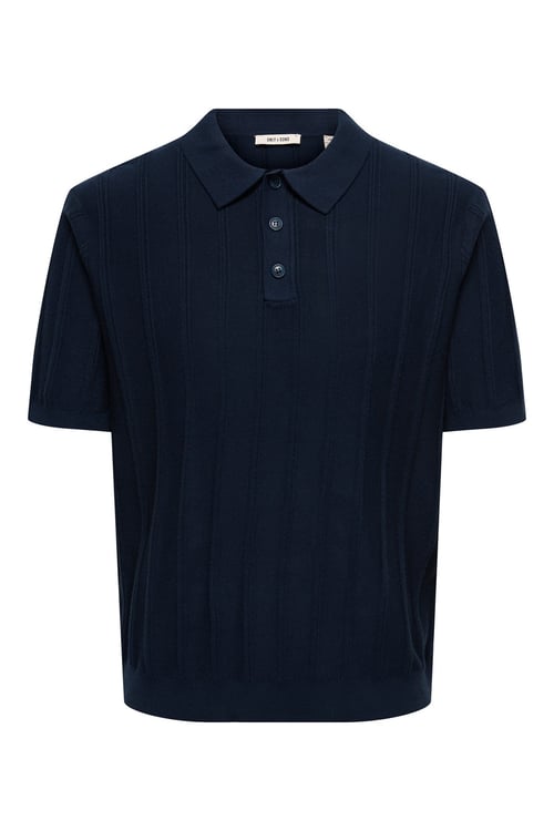 Onsthıjs Çizgili Regular Fit Kısa Kollu Erkek Polo Yaka T Shirt 22036558 LACİVERT