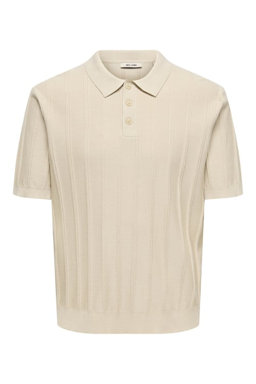 Onsthıjs Çizgili Regular Fit Kısa Kollu Erkek Polo Yaka T Shirt 22036558 BEJ