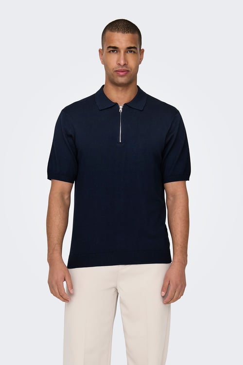 Onswyler Regular Fit Yarım Fermuarlı Erkek Polo Yaka T Shirt 22028606 KOYU LACIVERT