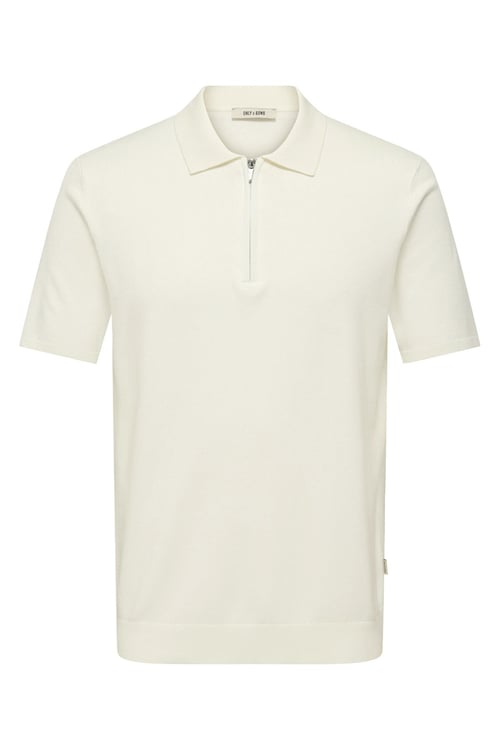 Onswyler Regular Fit Yarım Fermuarlı Erkek Polo Yaka T Shirt 22028606 EKRU