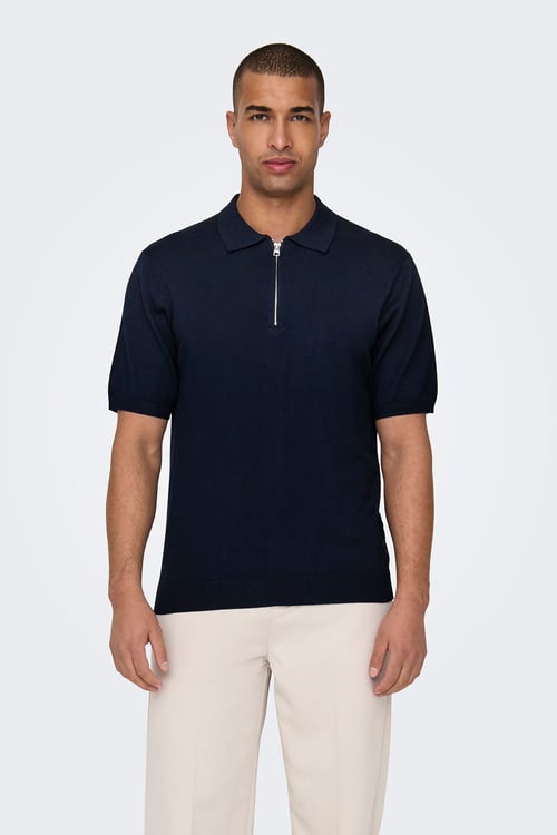 Onswyler Regular Fit Yarım Fermuarlı Erkek Polo Yaka T Shirt 22028606 KOYU LACIVERT
