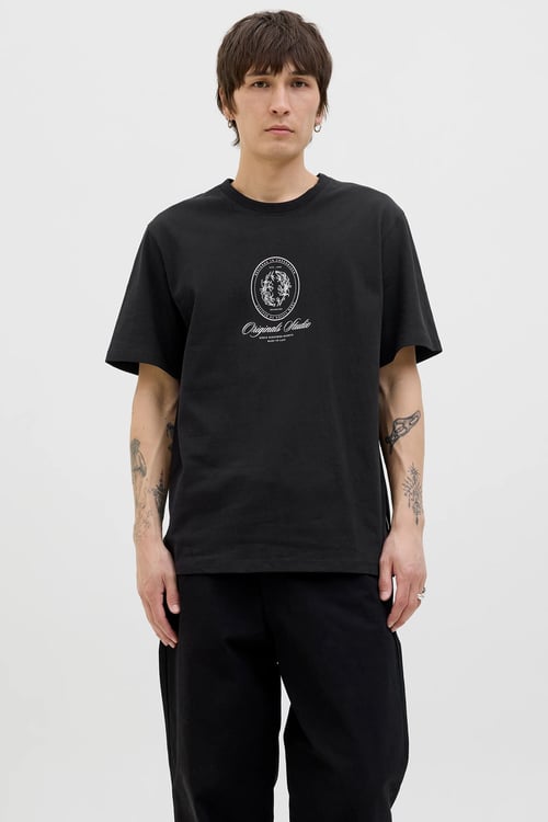 Originals Jordia Baskılı Pamuklu Relaxed Fit Bisiklet Yaka Erkek T Shirt 12286609 SİYAH