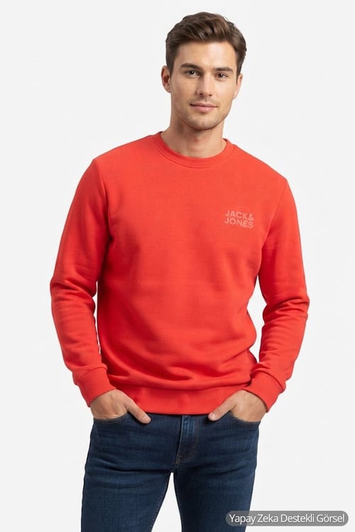 Originals Jorlogo Pamuklu Relaxed Fit Logolu Bisiklet Yaka Erkek Sweat 12290659 MERCAN