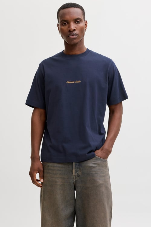 Originals Jornorrebro % 100 Pamuk Relaxed Fit Bisiklet Yaka Erkek T Shirt 12282892 LACİVERT