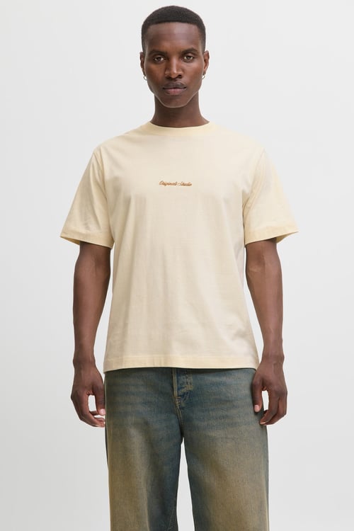 Originals Jornorrebro % 100 Pamuk Relaxed Fit Bisiklet Yaka Erkek T Shirt 12282892 KREM