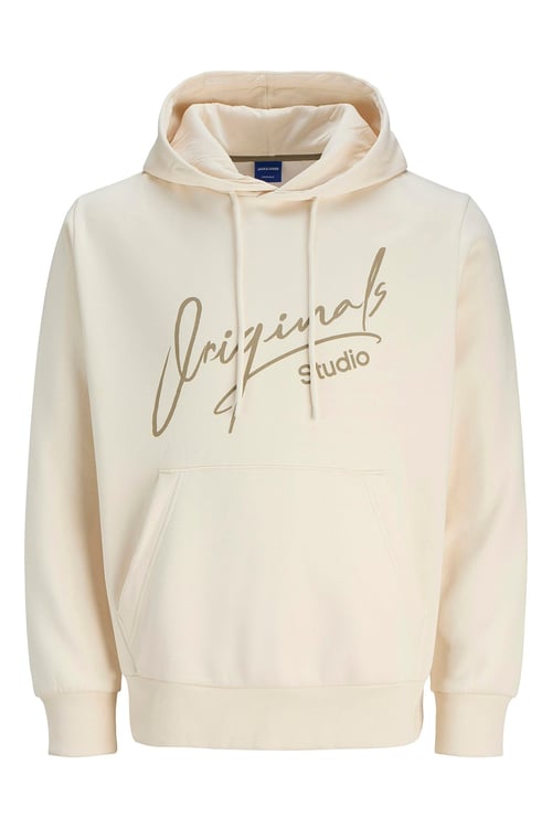 Originals Jorsignature Pamuklu Relaxed Fit Kapüşonlu Baskılı Erkek Sweat 12281990 KREM