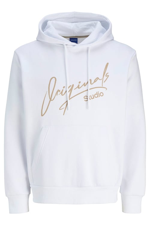 Originals Jorsignature Pamuklu Relaxed Fit Kapüşonlu Baskılı Erkek Sweat 12281990 BEYAZ
