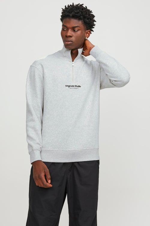 Originals Jorvesterbro Yarım Fermuarlı Relaxed Fit Erkek Sweat 12241777 AÇIK GRİ