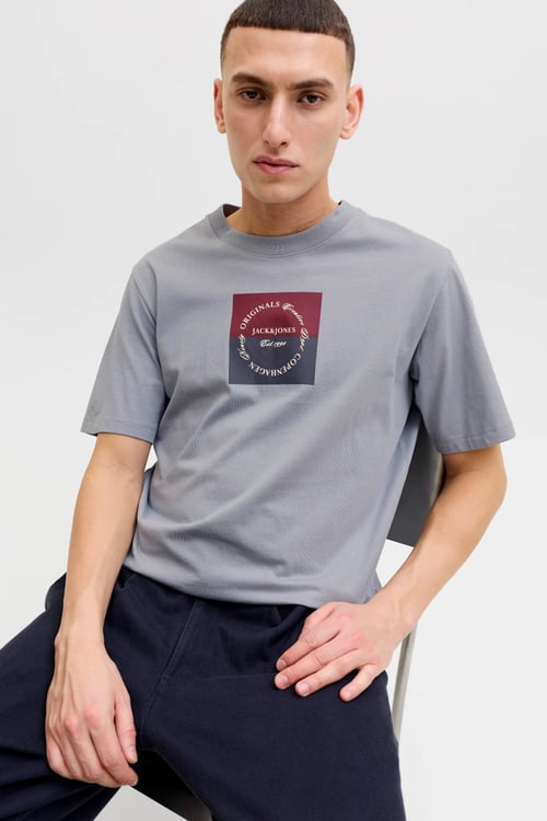 Originals Logolu Pamuklu Regular Fit Bisiklet Yaka Erkek T Shirt 12290856 GRİ