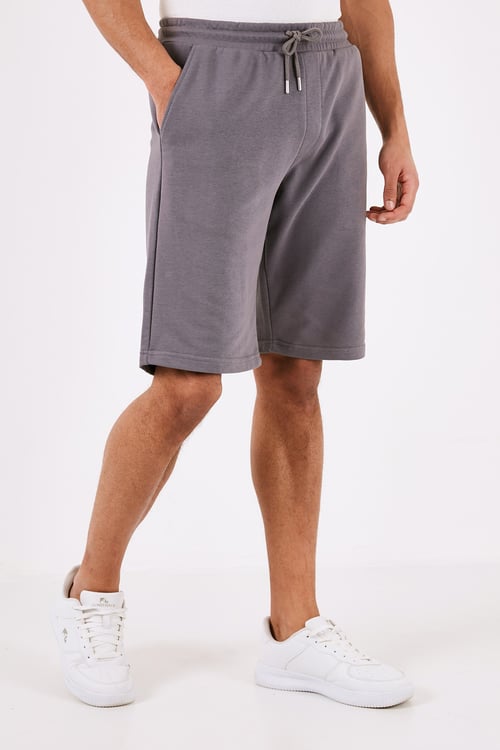 Pamuklu Belden Bağlamalı Cepli Regular Fit Erkek Short 5908042 ANTRASİT